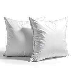 Two white square pillows, side by side (1)