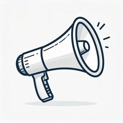 Simple, outlined megaphone graphic