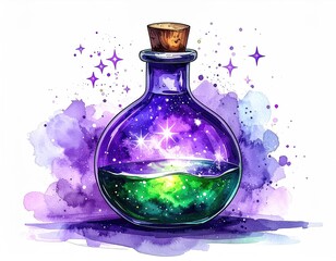 Magical potion bottle, cosmic design