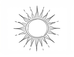 Simple sun graphic, stylized rays
