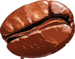 Coffee bean artwork with groove and glossy finish, promoting food education and visual creativity
