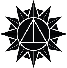 Black and white Star of David with shiny gold and silver decorative stars