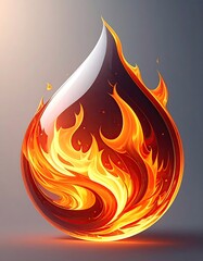 Fiery liquid drop