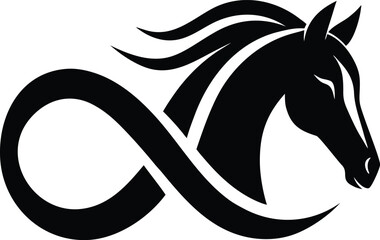 Horse silhouette tribal vector illustration logo design icon art wildlife pattern