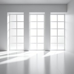 White room with large windows