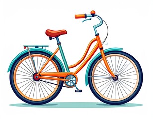 Colorful vintage bicycle, side view