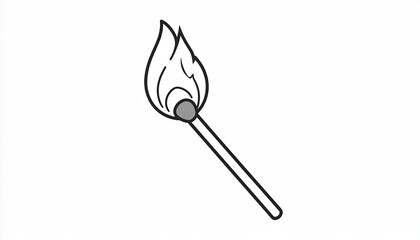 Simple black and white matchstick