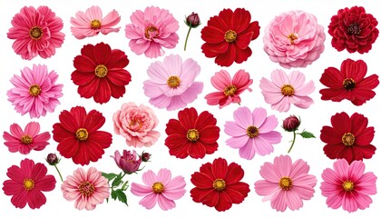 Colorful floral arrangement of cosmos and roses