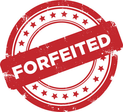 Forfeited Red Grunge Stamp Badge with Distressed Texture Vector Illustration