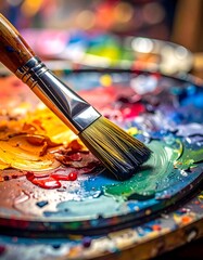 Obraz premium Artist's palette with brush