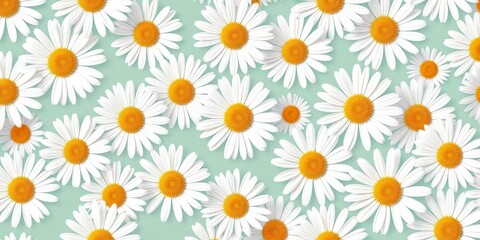 Delicate daisy seamless pattern, perfect for spring designs, botanical, image