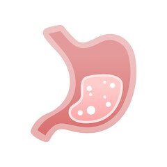 Pink stomach digestive system icon vector design