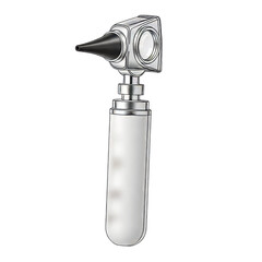 Illustration of an otoscope, a medical instrument used to examine the ear.