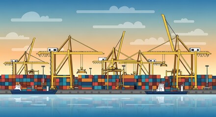 Obraz premium Cargo Port Flat.