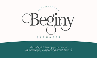 Elegant Serif Beginy Alphabet Font for Luxury Branding Design