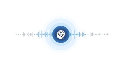 Alpha wave A vector graphic of a digital assistant interface with a floating brain icon and animated alpha wave patterns, cleanly isolated on white(3)