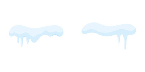 Winter Icicles and Snow Caps Illustration Vector. Snow caps, snowy ice and frozen icicles, vector...