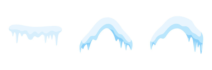 Winter Icicles and Snow Caps Illustration Vector. Winter and cold season decoration vector...