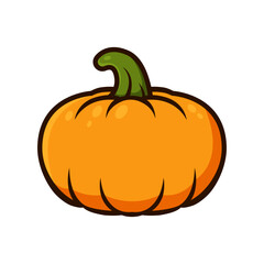 Cartoon pumpkin. Pumpkin isolated on a white background. Vector