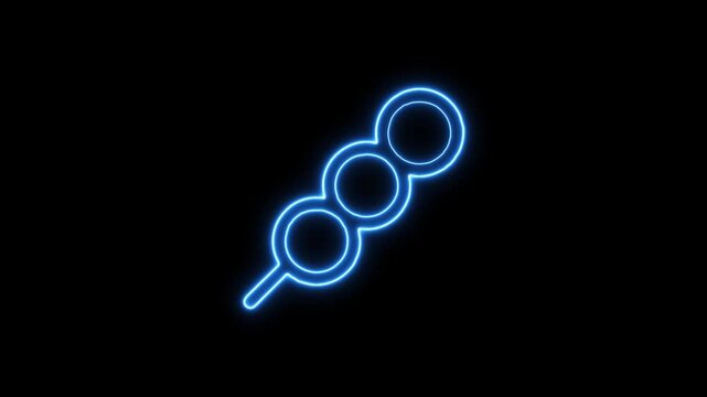 Neon Dango A Glowing Japanese Treat in a Dark Background