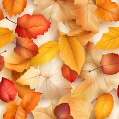 Fototapeta premium Vibrant autumn leaves in multicolor arrangement for seasonal backgrounds