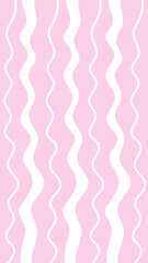 Pastel Pink Wavy Vertical Background. Hand drawn Coquette Pale Backdrop 1920x1080 ratio. Curly shape abstract layout for social media and phone wallpaper. Vector illustration
