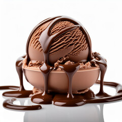 Indulgent Chocolate Ice Cream Dessert with Glossy Syrup