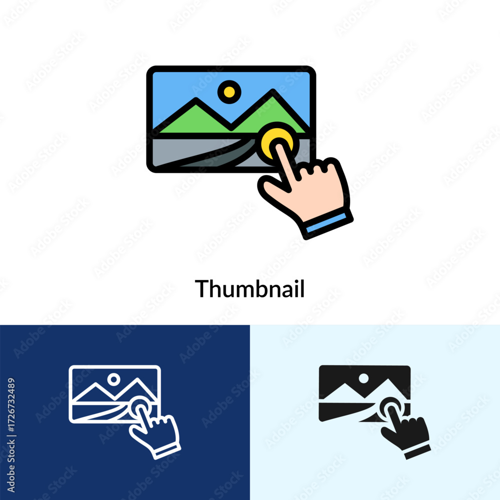 Poster thumbnail icon filled collection with multi styles