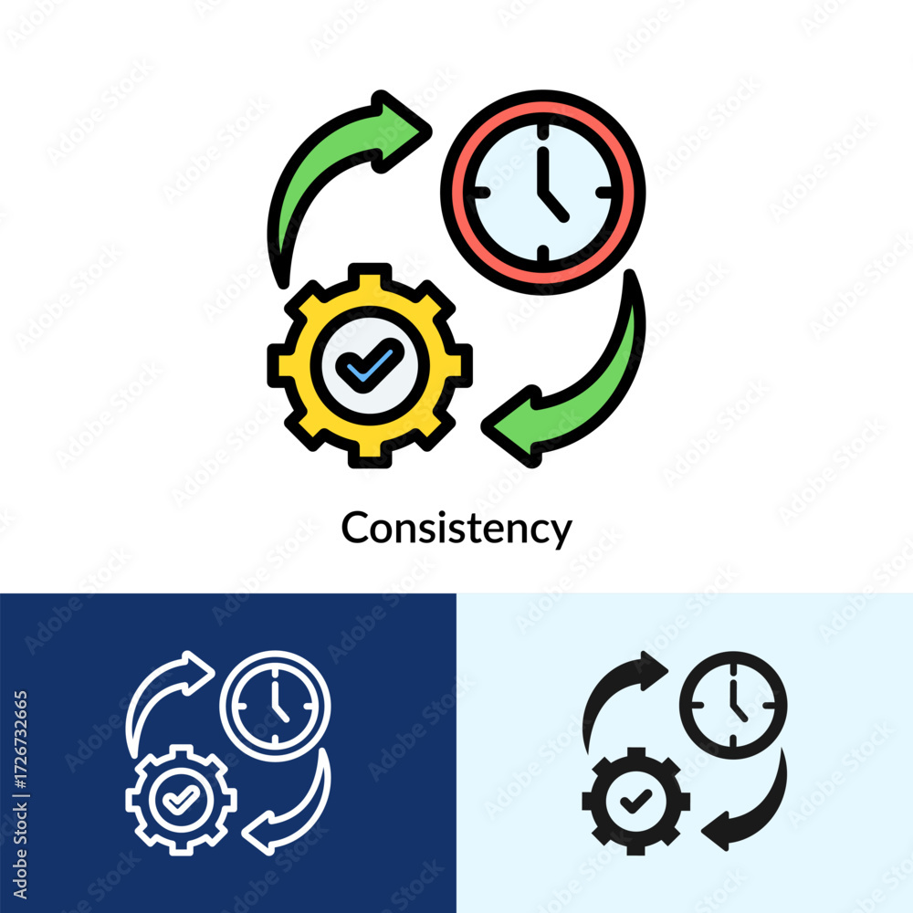Poster Consistency Icon Filled Collection With Multi Styles