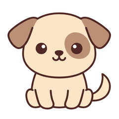 Obraz premium Playful puppy wagging tail, kawaii vector icon