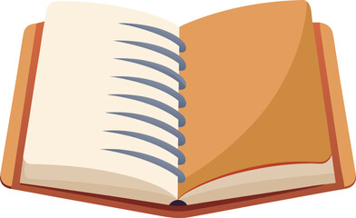 Open hardcover notebook mockup realistic spin vector illustration eps graphic