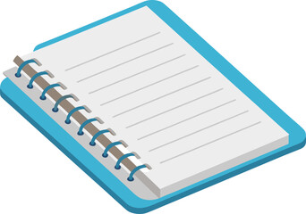 Open spiral notebook mockup vector graphic with blank lined pages scalable illustration