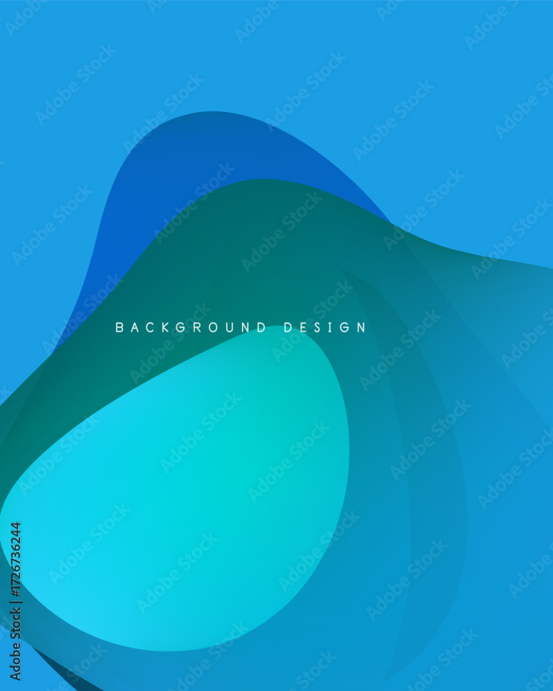 Poster abstract blue shapes overlap, creating dynamic visual effect. modern design suitable for backgrounds