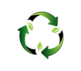recycling icon, ecology green icons. The iconic Recycle Logo, leaves logo nature leaf vector icon