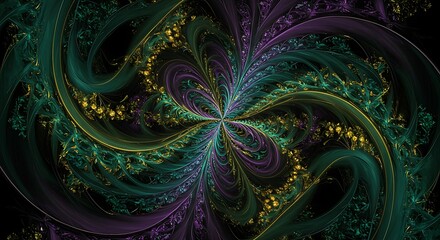 Mandala Style Symmetrical Fractal Background