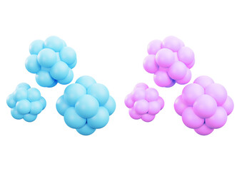 Colorful abstract spheres isolated on transparent background
