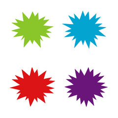 Starburst speech bubbles set, star sticker vector, Bursting icon, Explosion vector , isolated on white background