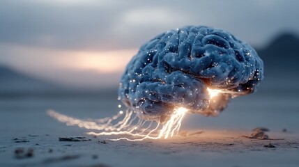 Digital representation of a glowing brain, symbolizing intelligence and neural networks