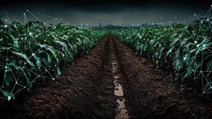 Smart Farming: Digital Agriculture Technologies in a Field with Data Network Overlay