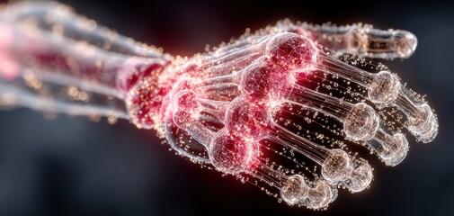 A Stunning 3D Render of the Human Hand's Biological and Neurological Structure