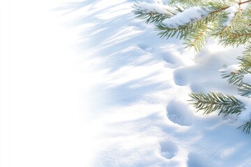 Obraz premium Winter background with pine cones and snow-covered evergreen branches in frosty atmosphere