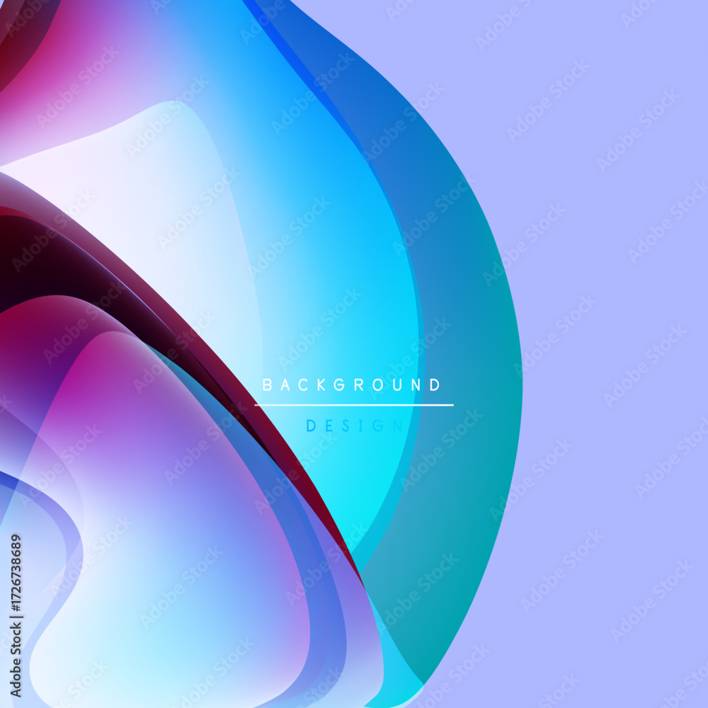 Poster abstract flowing shapes, vibrant colors blend. smooth gradients create modern visual experience. bac