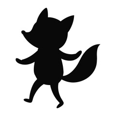 silhouette of fox vector illustration 
