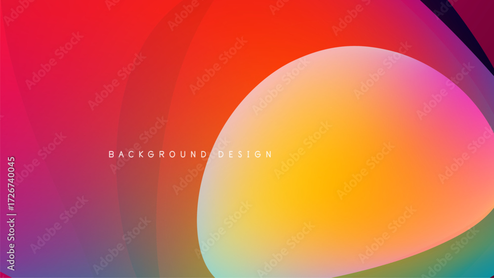 Poster abstract vibrant layers blend, creating dynamic colorful background. smooth gradients offer modern v