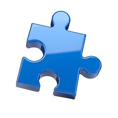 Obraz premium Glossy blue puzzle piece reflecting light ideal for problem solving and connection concepts