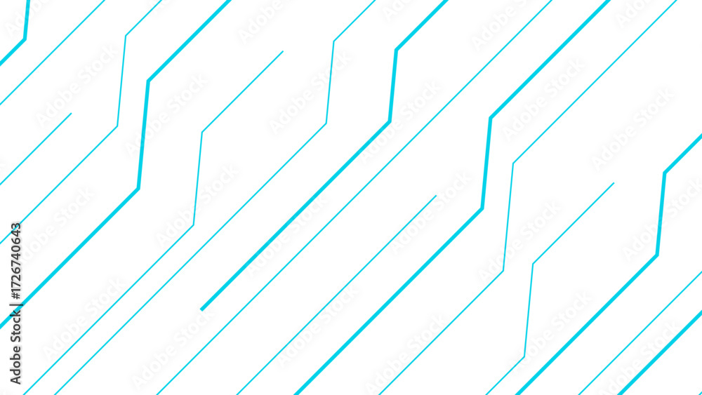 Poster abstract futuristic background with thin cyan circuit-like lines. sense of connectivity and digital 