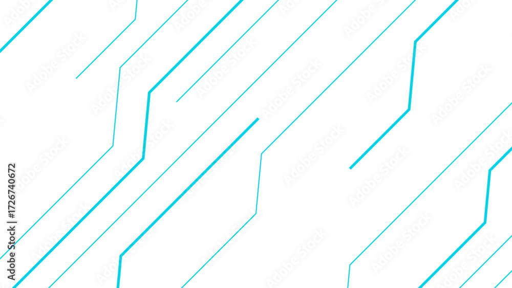 Poster abstract futuristic background with thin cyan circuit-like lines. sense of connectivity and digital 
