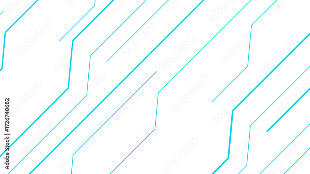 Poster abstract futuristic background with thin cyan circuit-like lines. sense of connectivity and digital 