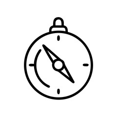 Compass in minimalistic line design for navigation and outdoor activities  