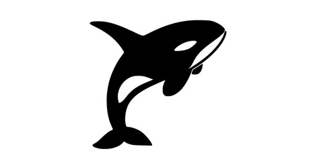 a stylized silhouette of a killer whaleanimal, black, dolphin, grampus, illustration, jump, profile, whale 